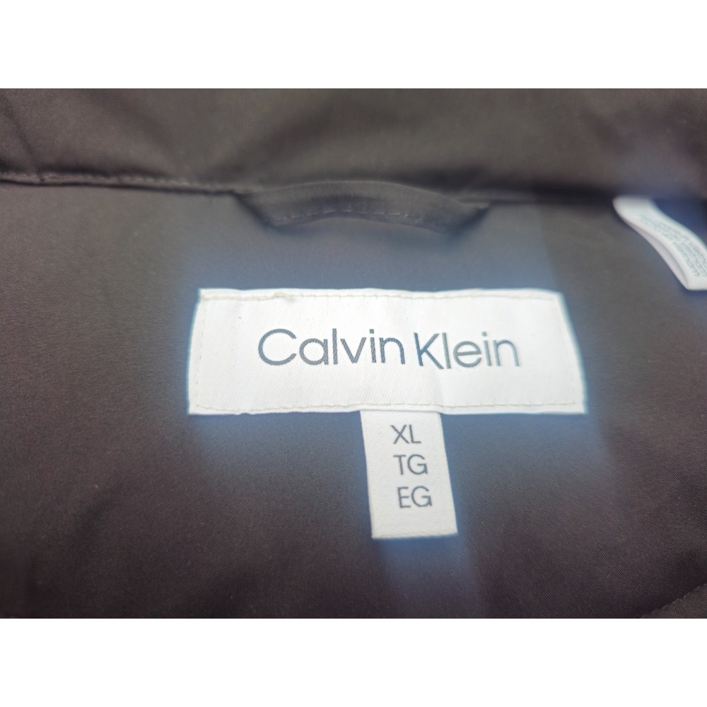 Calvin Klein Black Puffer Jacket Hood Fitted XL Athleisure Insulated Apres Ski - Picture 6 of 10